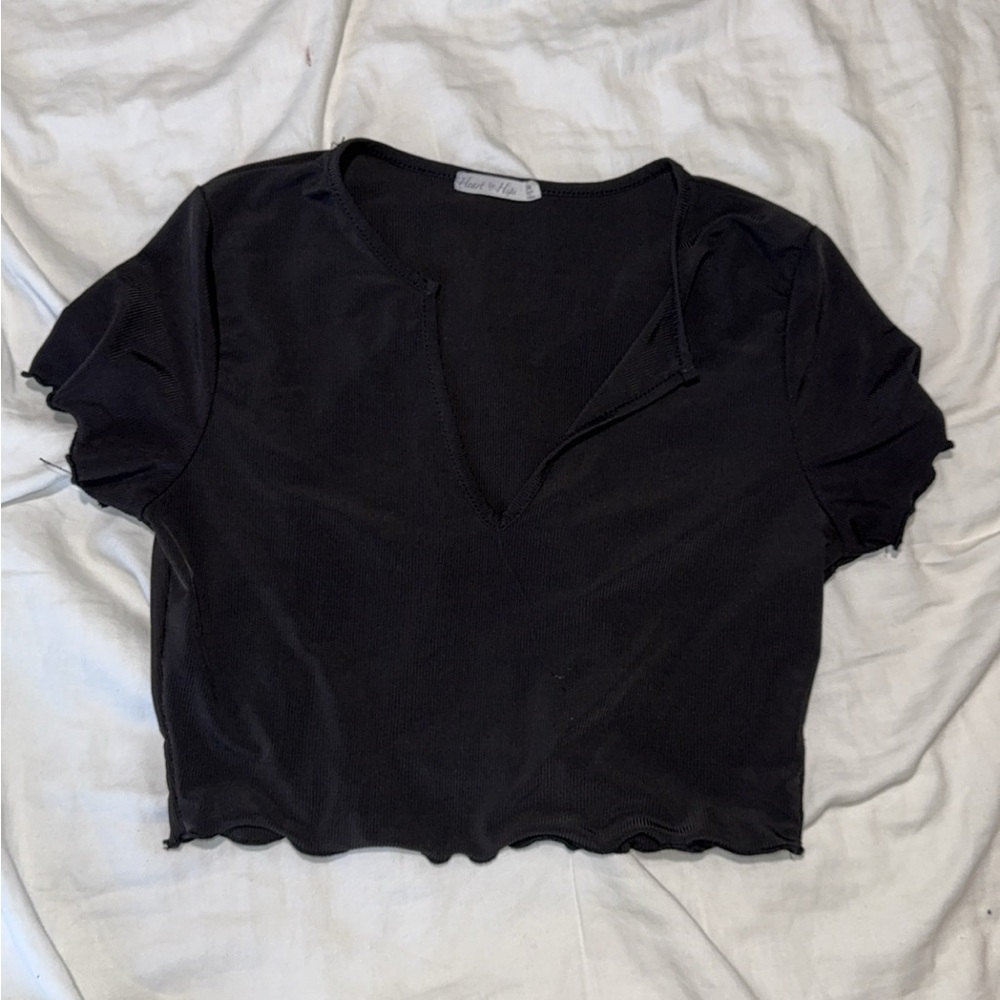 Heart Hips Black Crop Top